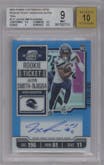 Jaxon Smith-Njigba  from the 2023 Panini Contenders Optic set featuring a Teal parallel graded by Beckett and given an overall grade of 9.