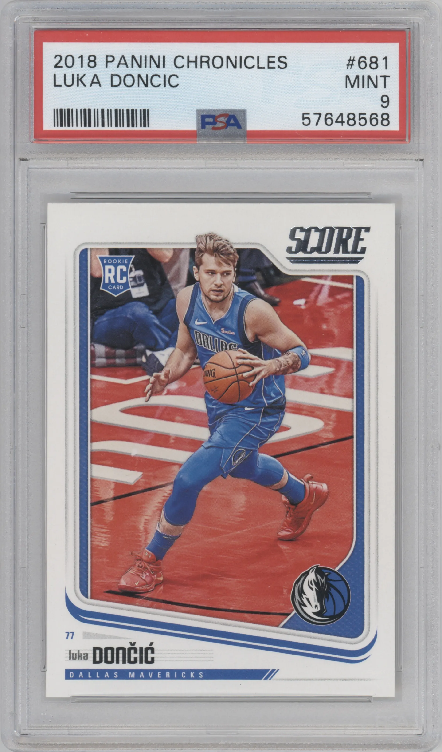 2018 Panini Chronicles Score Luka Doncic PSA 9