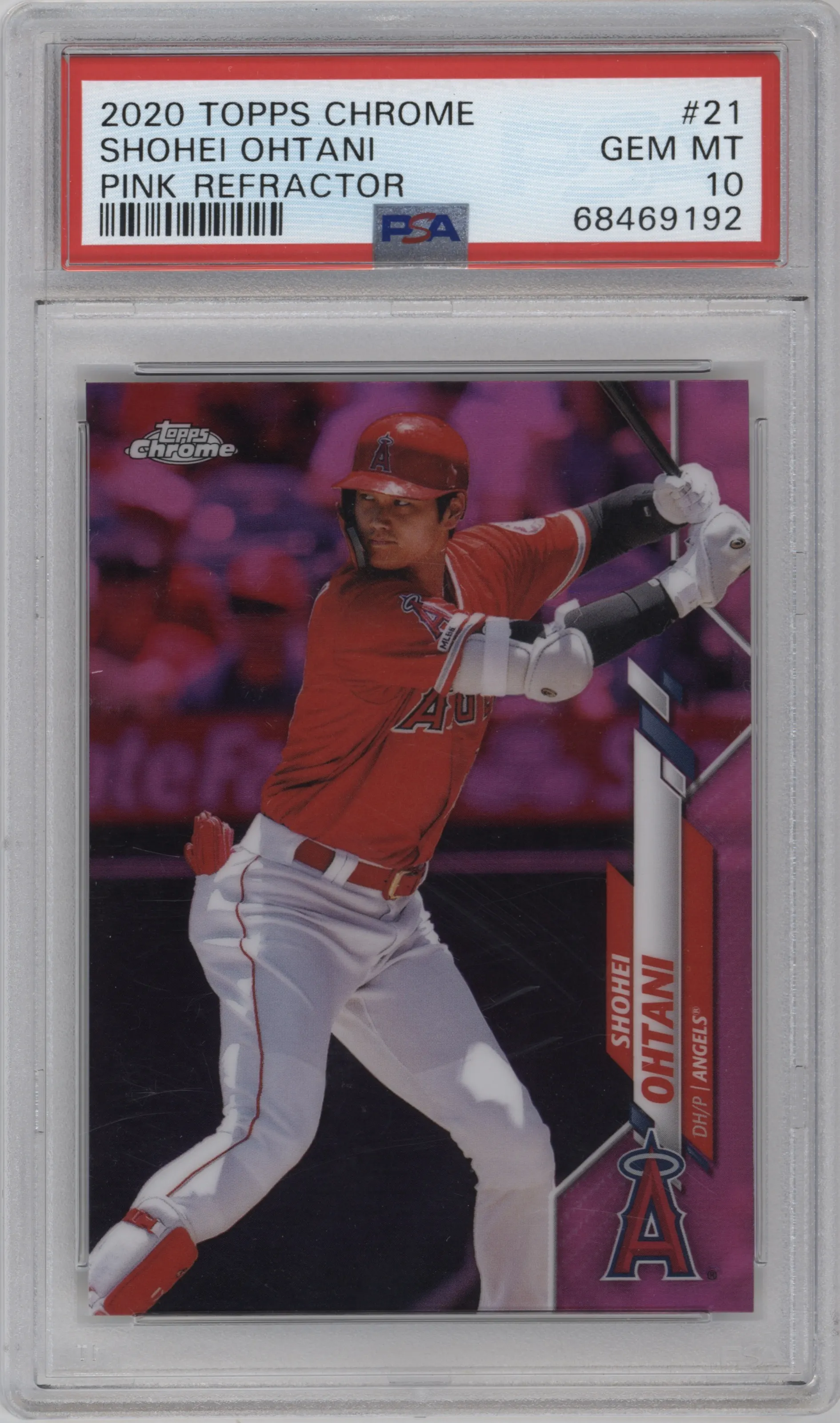 2020 Topps Chrome Shohei Ohtani Pink Refractor #21 PSA 10