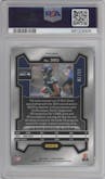 Jaxon Smith-Njigba from the 2023 Panini Prizm set featuring a Blue Ice parallel graded by PSA and given an overall grade of 10.