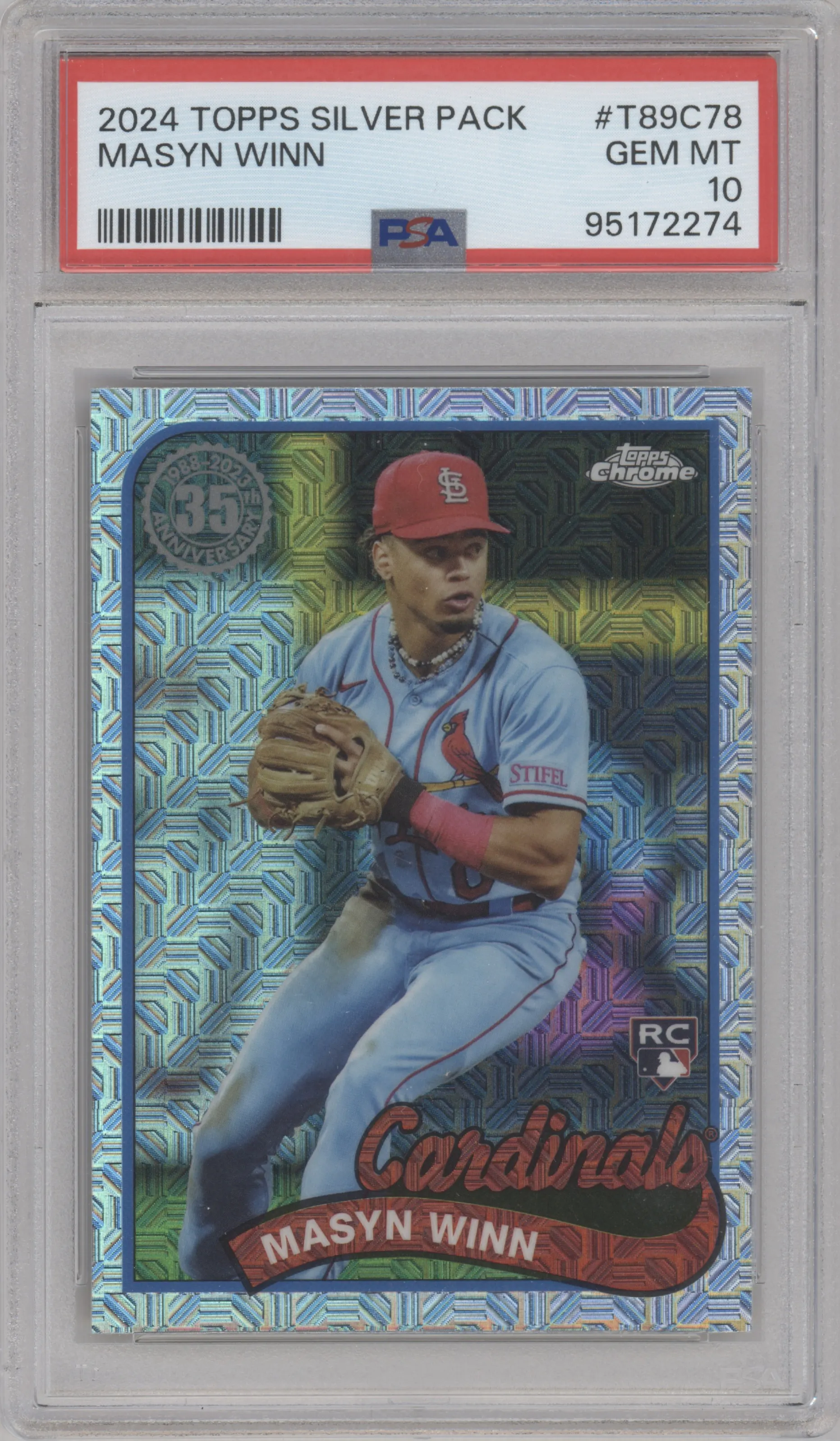 2024 Topps Series 1 Silver Pack 1989 Chrome Masyn Winn PSA 10