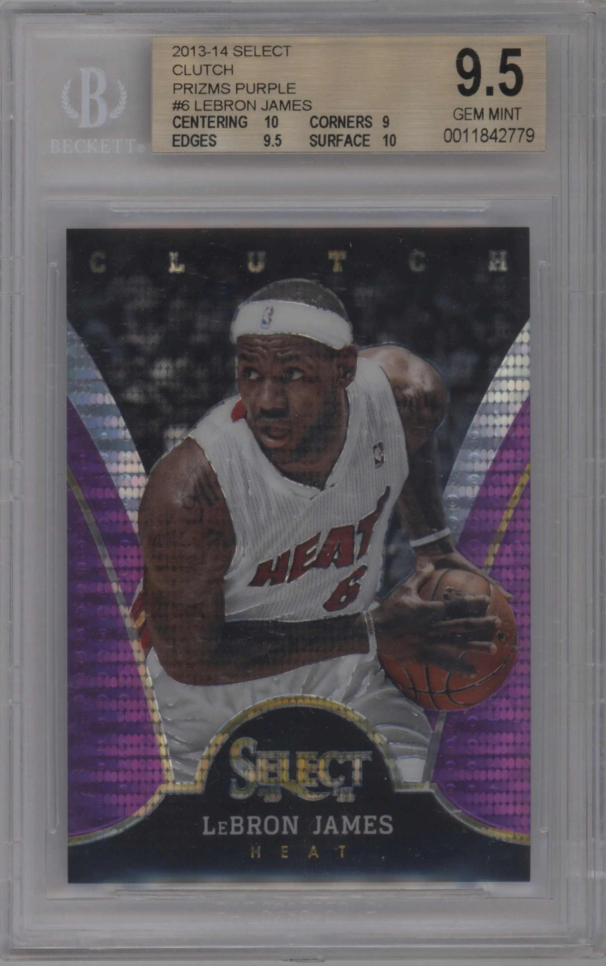 2013 Panini Select Clutch LeBron James Purple Prizm #6 BGS 9.5
