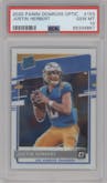 Justin Herbert from the 2020 Panini Donruss Optic set graded by PSA and given an overall grade of 10.