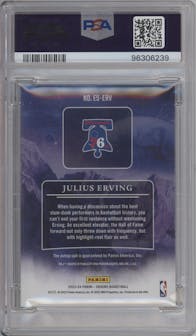 Julius Erving from the 2023-24 Panini Origins set graded by PSA and given an overall grade of 9.