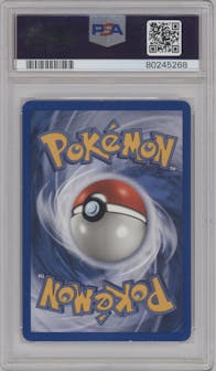 Pikachu from the 2002 Pokemon  set graded by PSA and given an overall grade of 8.