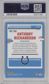 Anthony Richardson from the 2023 Donruss Optic set featuring a Wave parallel graded by PSA and given an overall grade of 10.