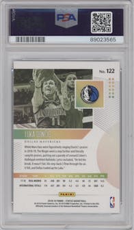 Luka Doncic from the 2018-19 Panini Status set graded by PSA and given an overall grade of 10.
