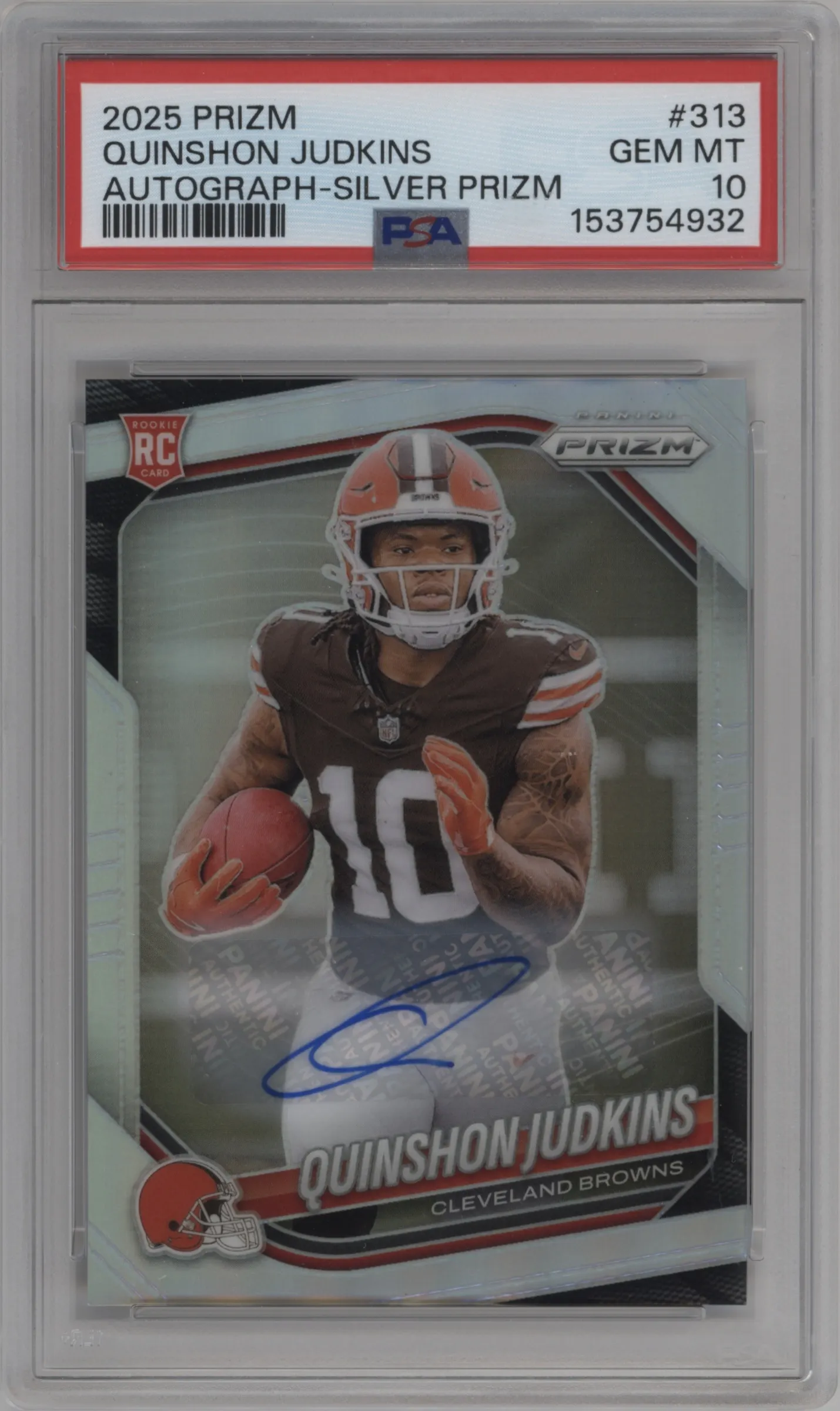 2025 Panini Prizm Rke.Auto Quinshon Judkins #313 PSA 10