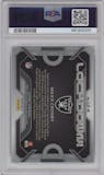 Maxx Crosby from the 2023 Panini Prizm set featuring a No Huddle parallel graded by PSA and given an overall grade of 10.