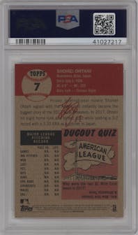 Shohei Ohtani from the Ultimate Topps Living Set   set graded by PSA and given an overall grade of 10.