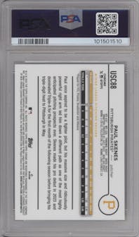 Paul Skenes from the 2024 Topps Chrome Update set graded by PSA and given an overall grade of 9.