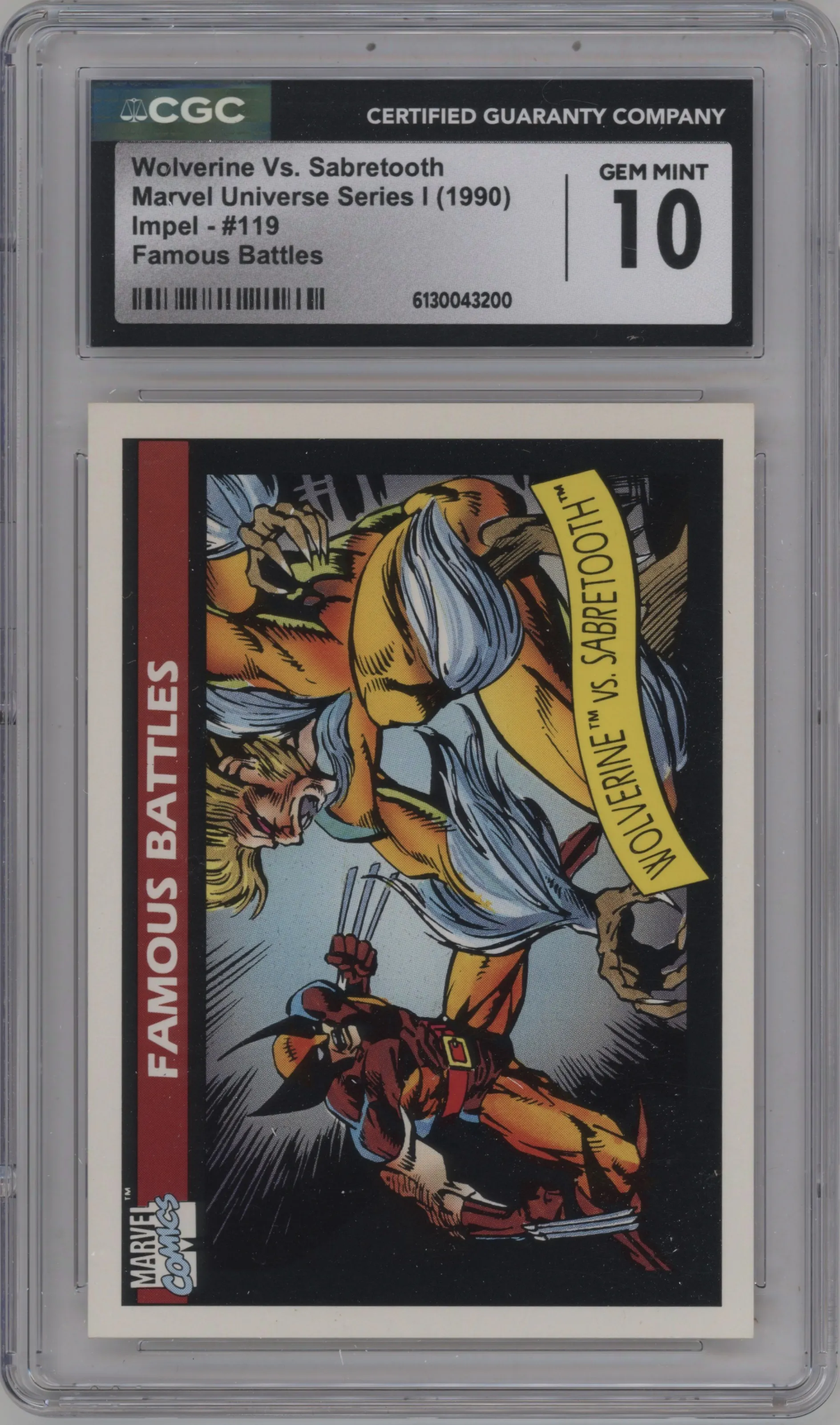 1990 Impel Marvel Universe Wolverine vs. Sabretooth #119 CGC 10