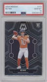 Bo Nix from the 2024 Panini Mosaic set graded by PSA and given an overall grade of 10.
