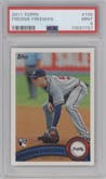 Freddie Freeman from the 2011 Topps set graded by PSA and given an overall grade of 9.