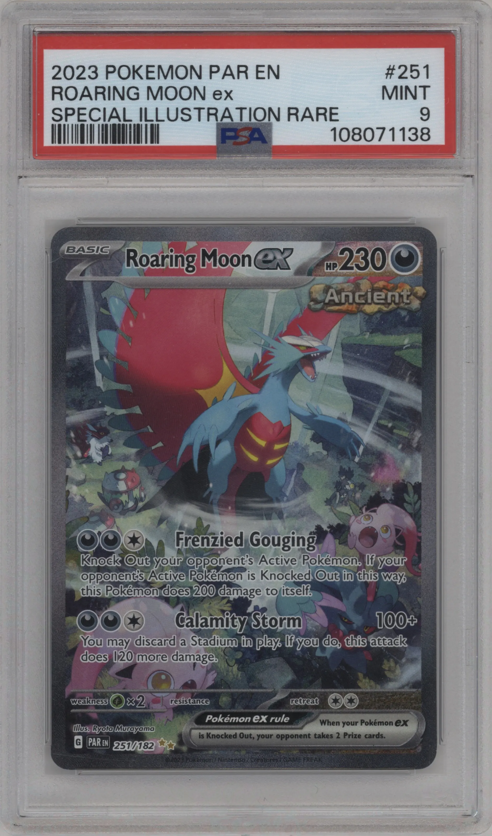 2023 Pokemon SV Paradox Rift Roaring Moon ex #251 PSA 9
