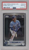 Bobby Witt Jr. from the 2022 Topps Chrome Update set graded by PSA and given an overall grade of 10.