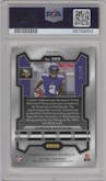 Jordan Addison from the 2023 Panini Prizm set featuring a Gold Prizm parallel graded by PSA and given an overall grade of 10.
