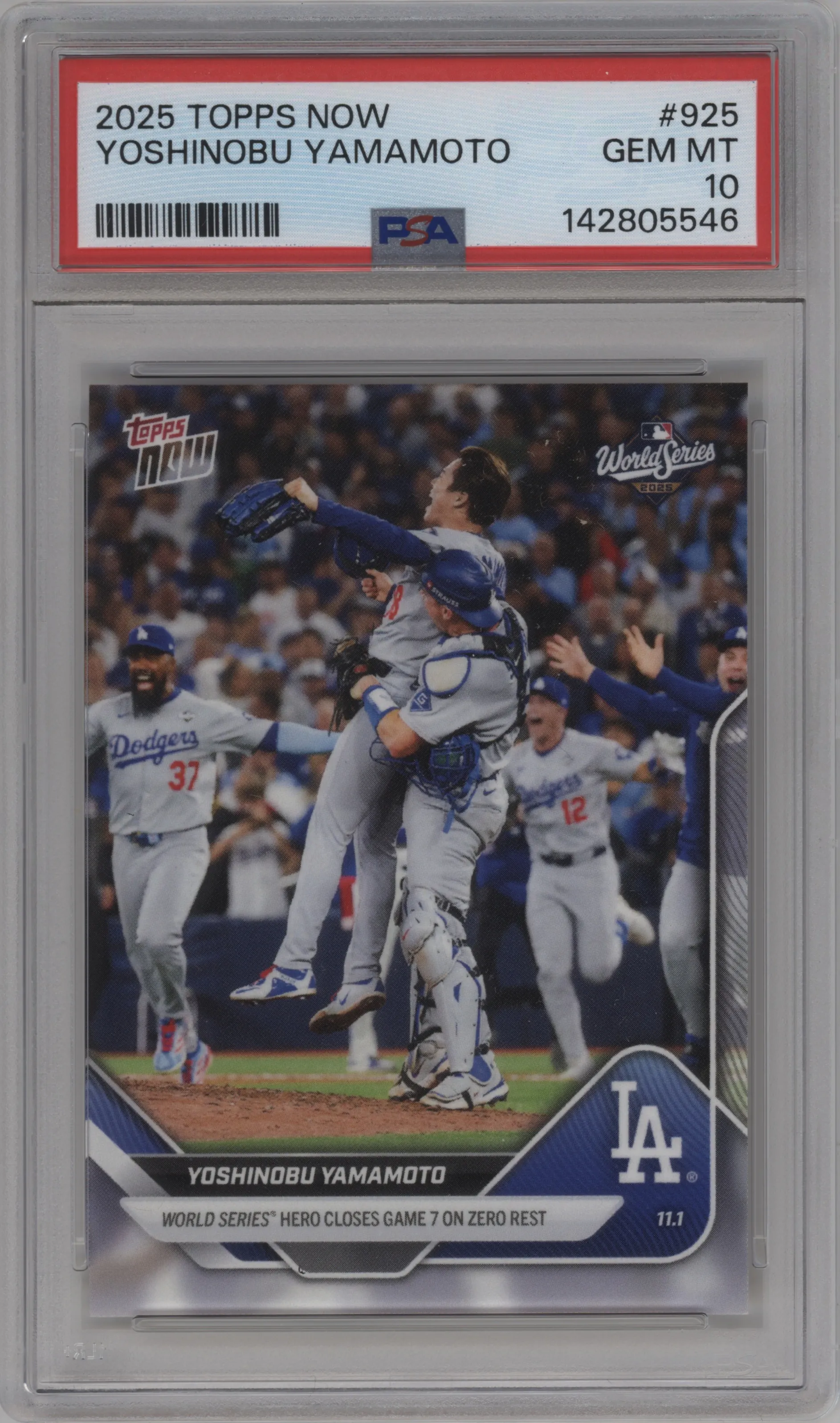 2025 Topps Now Yoshinobu Yamamoto PSA 10