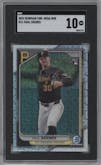Paul Skenes from the 2024 Bowman Chrome Mega Box set graded by SGC and given an overall grade of 10.