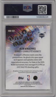 Kon Knueppel from the 2025-26 Topps set graded by PSA and given an overall grade of 10.