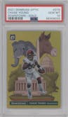 Chase Young from the 2021 Panini Donruss Optic set featuring a Gold parallel graded by PSA and given an overall grade of 10.