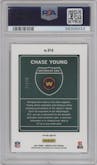 Chase Young from the 2021 Panini Donruss Optic set featuring a Gold parallel graded by PSA and given an overall grade of 10.