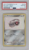 Beldum from the 2019 Pokemon S&M  set graded by PSA and given an overall grade of 10.