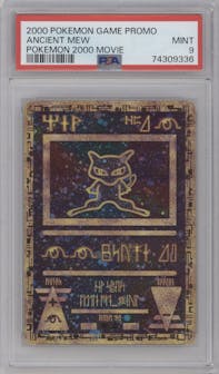 Ancient Mew from the 2000 Pokemon set graded by PSA and given an overall grade of 9.