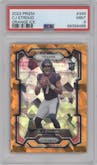 C.J. Stroud from the 2023 Panini Prizm set featuring a Orange Ice parallel graded by PSA and given an overall grade of 9.