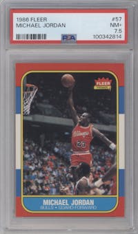 Michael Jordan from the 1986-87 Fleer set graded by PSA and given an overall grade of 7.5.
