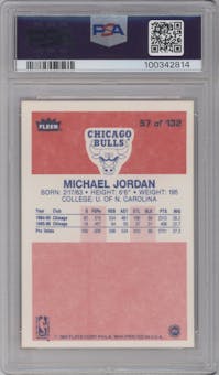 Michael Jordan from the 1986-87 Fleer set graded by PSA and given an overall grade of 7.5.