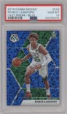 Romeo Langford from the 2019-20 Panini Mosaic  set featuring a Fast Break Blue parallel graded by PSA and given an overall grade of 10.