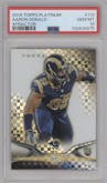 Aaron Donald from the 2014 Topps Platinum set featuring a X-Fractor  parallel graded by PSA and given an overall grade of 10.