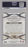 Aaron Donald from the 2014 Topps Platinum set featuring a X-Fractor  parallel graded by PSA and given an overall grade of 10.