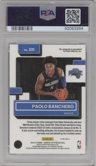 Paolo Banchero from the 2022-23 Panini Donruss Optic  set featuring a Blue parallel graded by PSA and given an overall grade of 10.