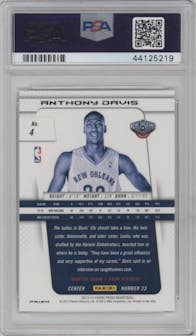 Anthony Davis from the 2013-14 Panini Prizm set featuring a Prizm  parallel graded by PSA and given an overall grade of 10.