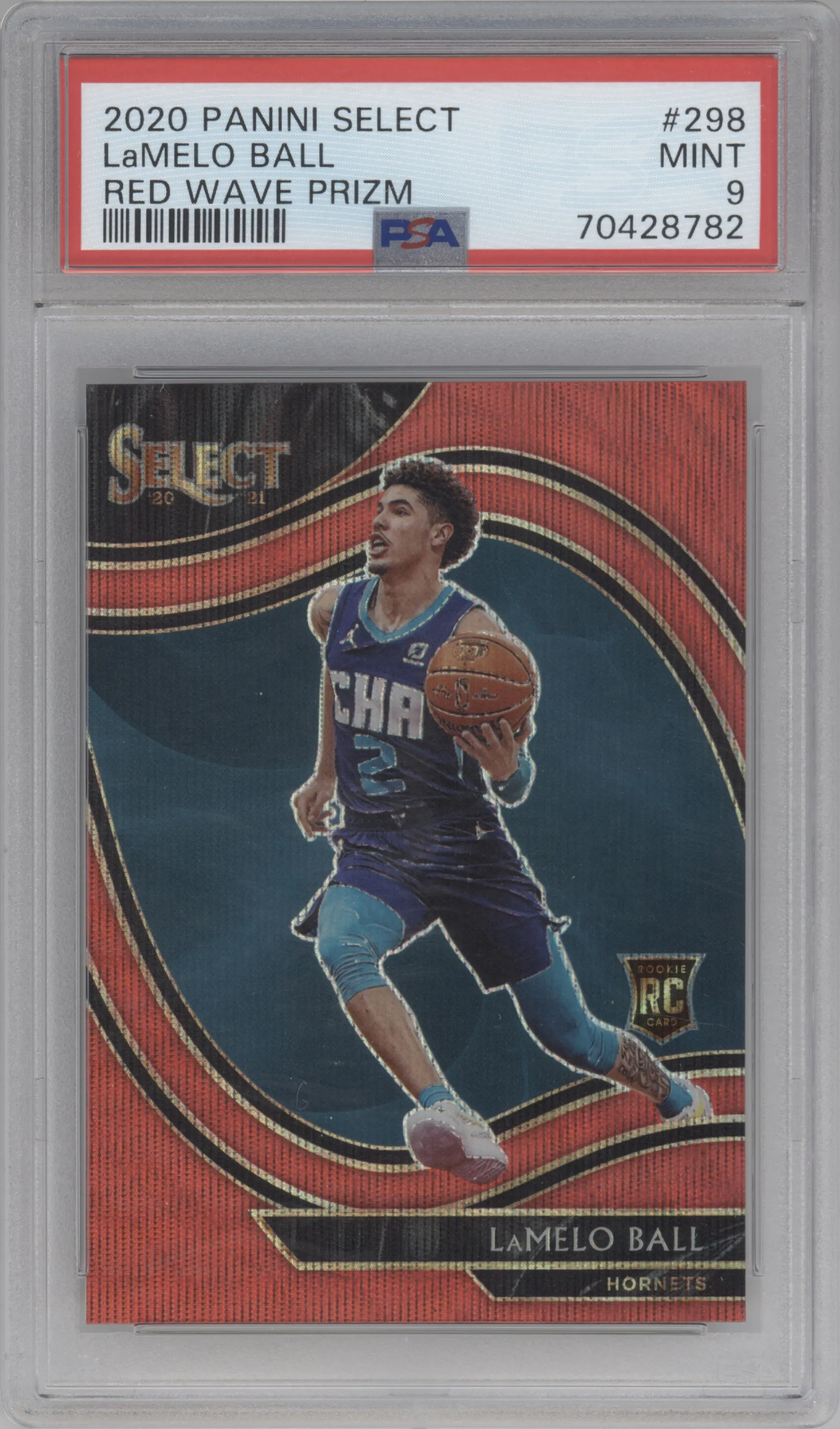 2020 Panini Select Courtside LaMelo Ball Red Wave PSA 9