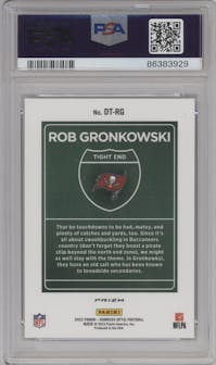 Rob Gronkowski from the 2022 Panini Donruss Optic set graded by PSA and given an overall grade of 10.