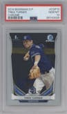 Trea Turner from the 2014 Bowman Draft  set graded by PSA and given an overall grade of 10.