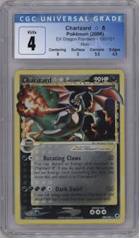 Charizard Gold Star from the 2006 Pokemon EX set graded by CSG and given an overall grade of 4.