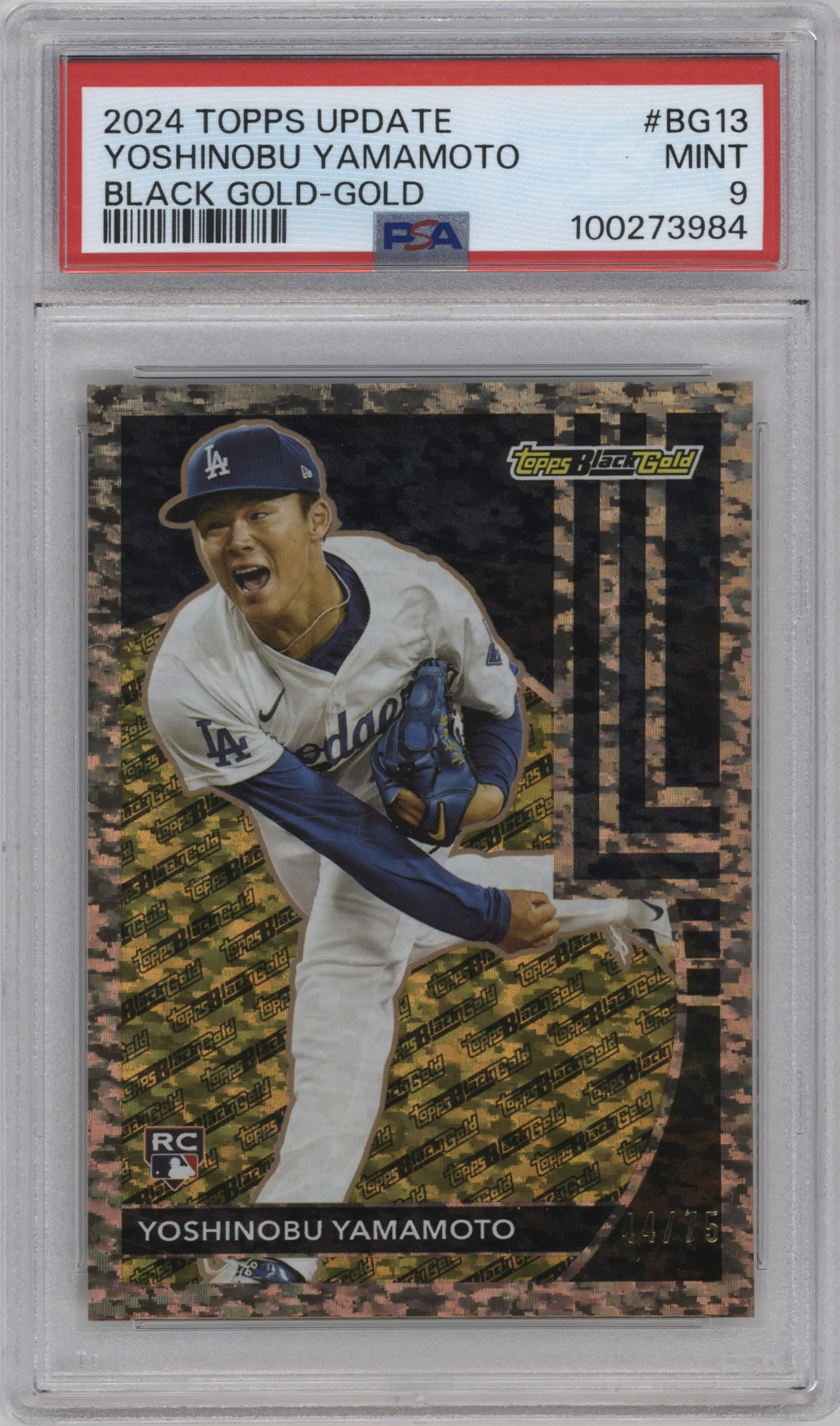 2024 Topps Update Topps Black Gold Yoshinobu Yamamoto Gold #BG-13 PSA 9