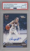 Paige Bueckers from the 2023-24 Bowman U Now NCAA March Madness set featuring a Blue parallel graded by PSA and given an overall grade of 10.