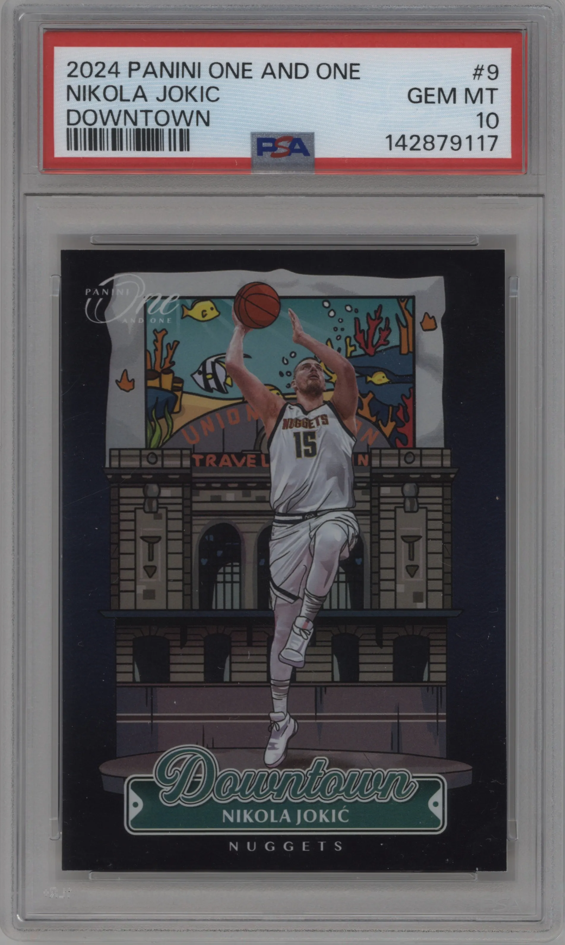 2024 Panini One and One Downtown Nikola Jokic #9 PSA 10