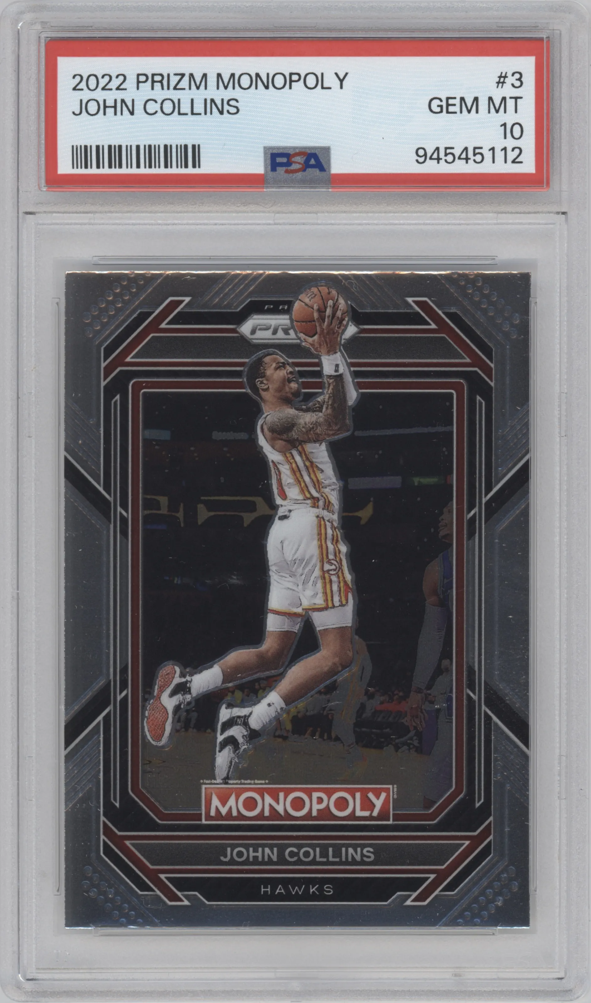2022 Panini Prizm Monopoly John Collins PSA 10