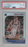 Luka Doncic from the 2019-20 Panini Hoops Premium Stock set featuring a Silver parallel graded by PSA and given an overall grade of 10.