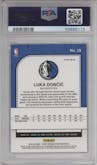 Luka Doncic from the 2019-20 Panini Hoops Premium Stock set featuring a Silver parallel graded by PSA and given an overall grade of 10.