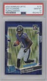 Zay Flowers from the 2023 Donruss Optic set featuring a  Purple Shock parallel graded by PSA and given an overall grade of 10.