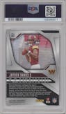 Jayden Daniels from the 2024 Panini Prizm set graded by PSA and given an overall grade of 10.