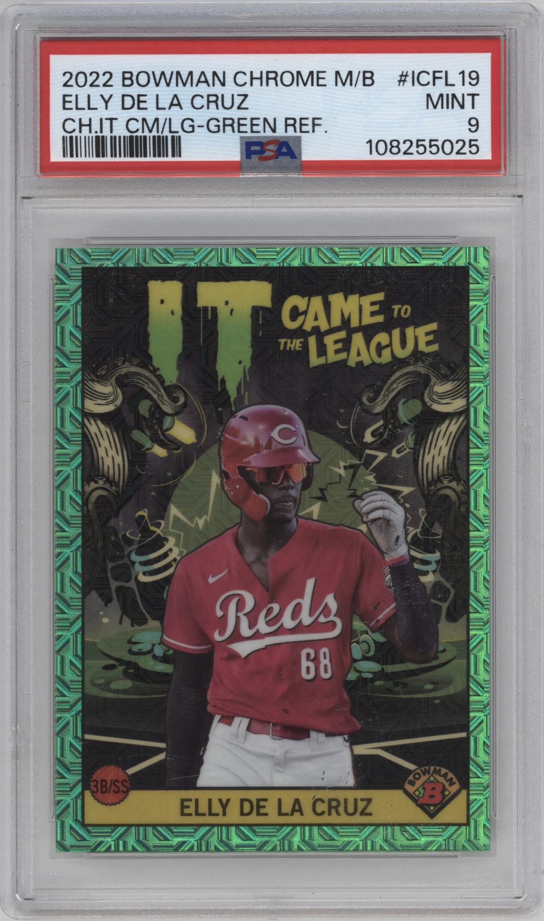 2022 Bowman Chrome Mega Box ICTTL Elly De La Cruz Green #ICFL-19 PSA 9