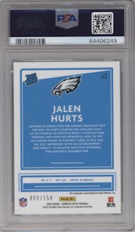 Jalen Hurts from the 2020 Panini Donruss Optic set graded by PSA and given an overall grade of 10.